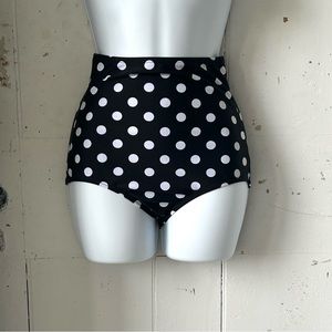 Unique Vintage Polka Dot High Waisted Swim Suit Bottoms
